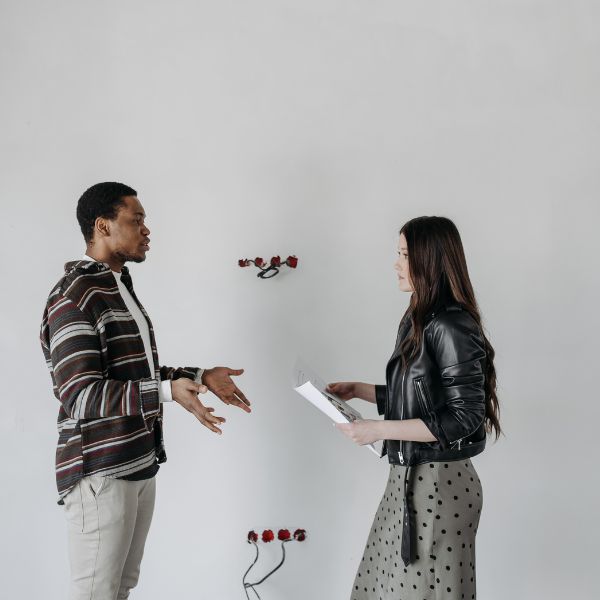 Couple fighting.
