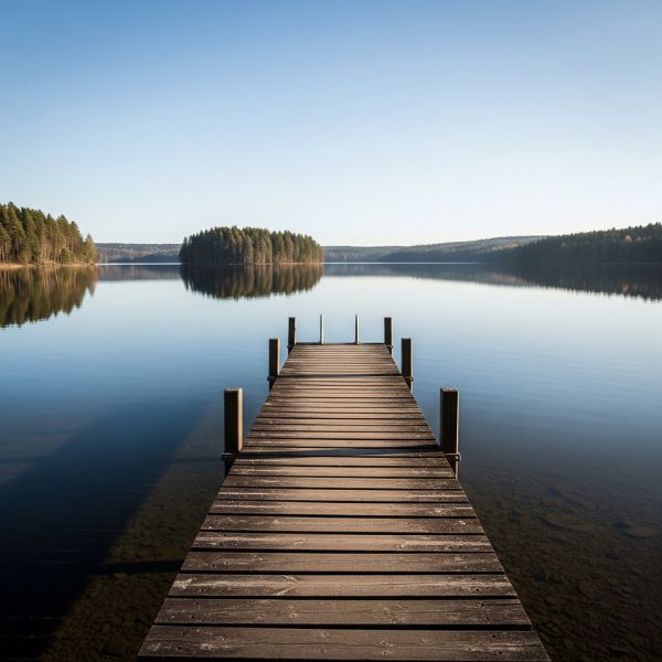 Well-constructed dock and water.