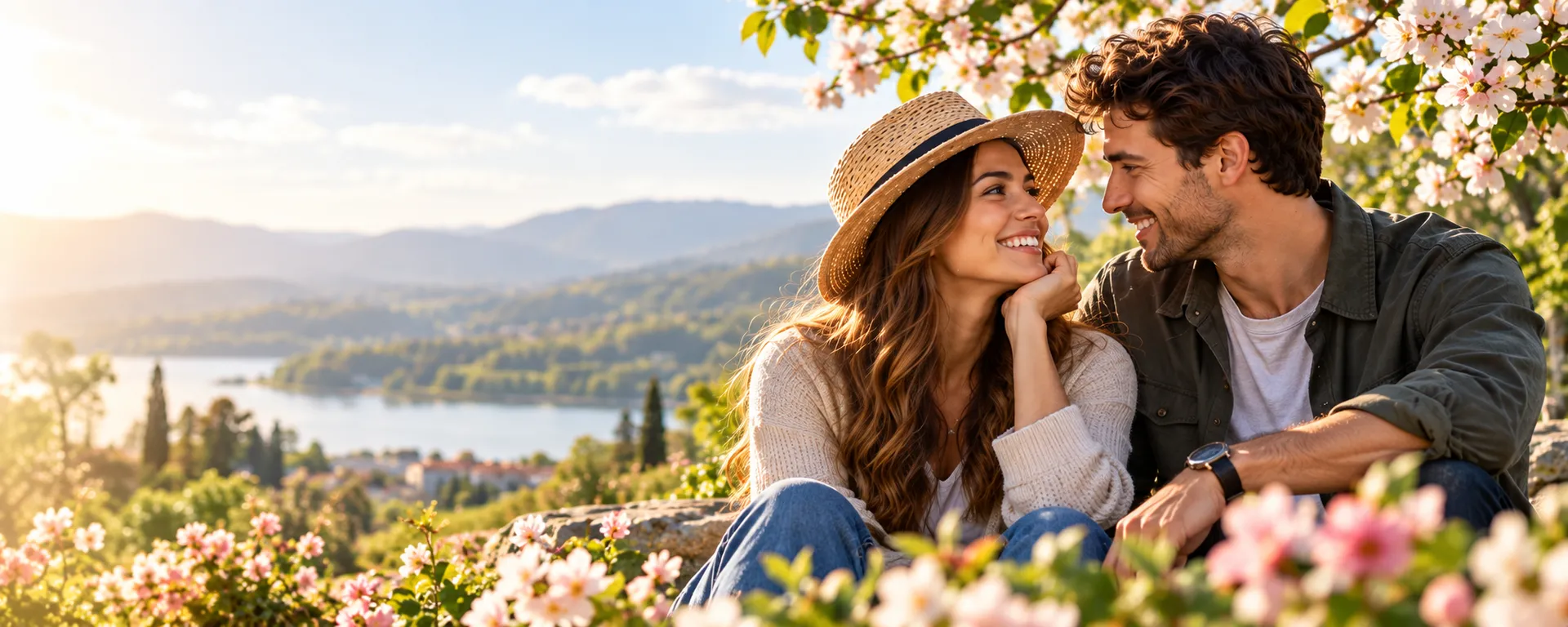Couple enjoying the excitement and possibility of dating together