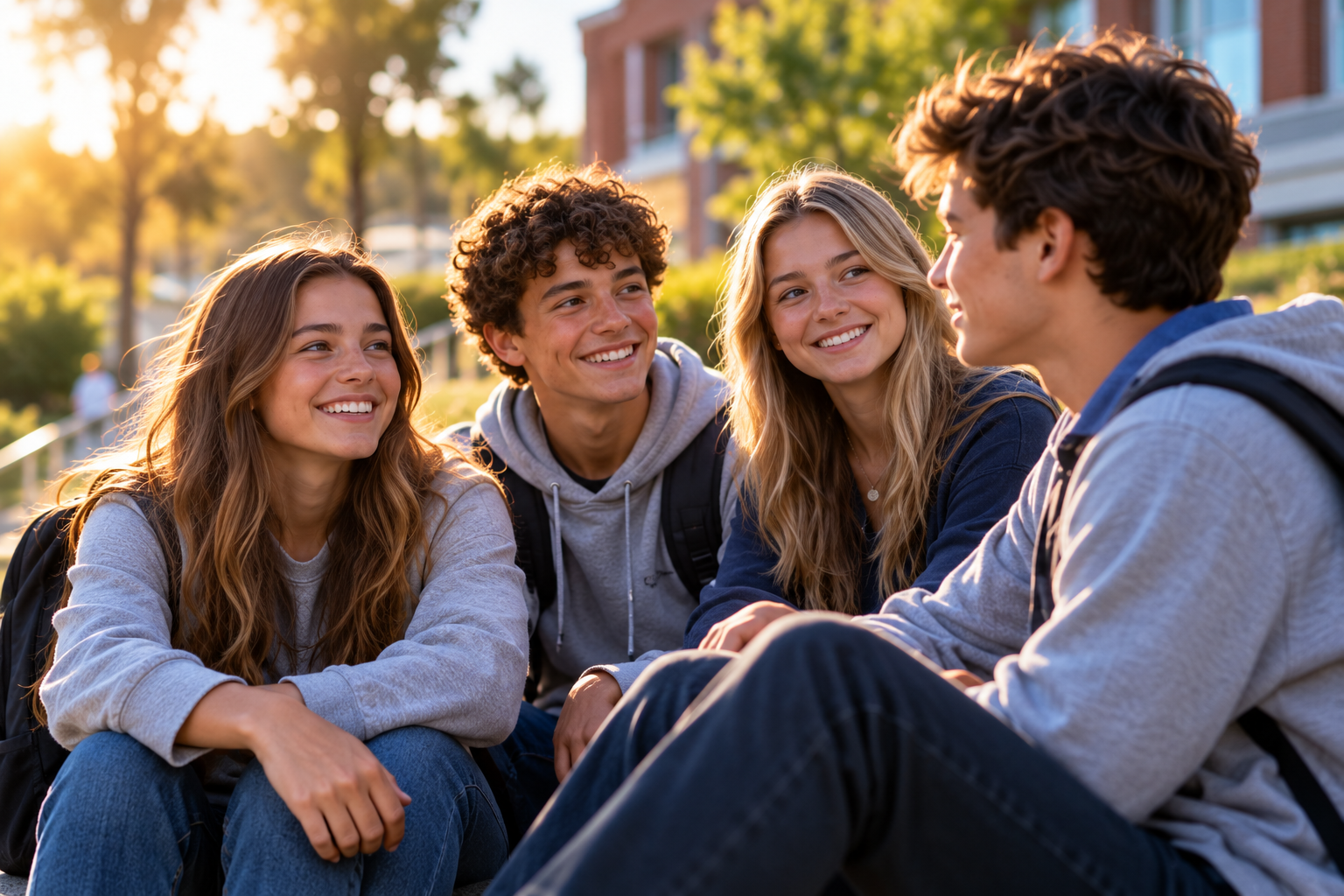 Teenagers connecting and growing together
