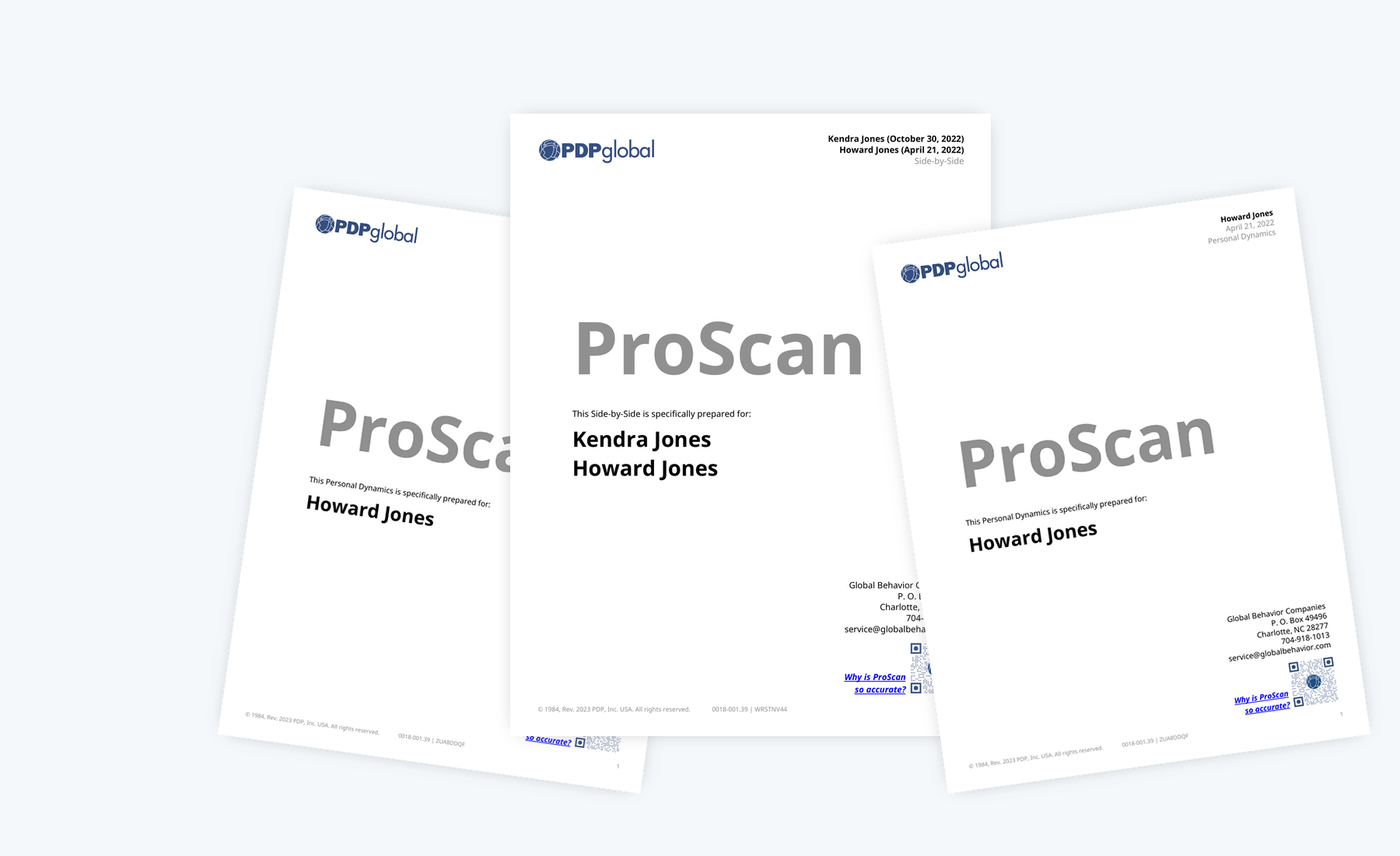 Sample authentic PDP Side-by-Side report materials