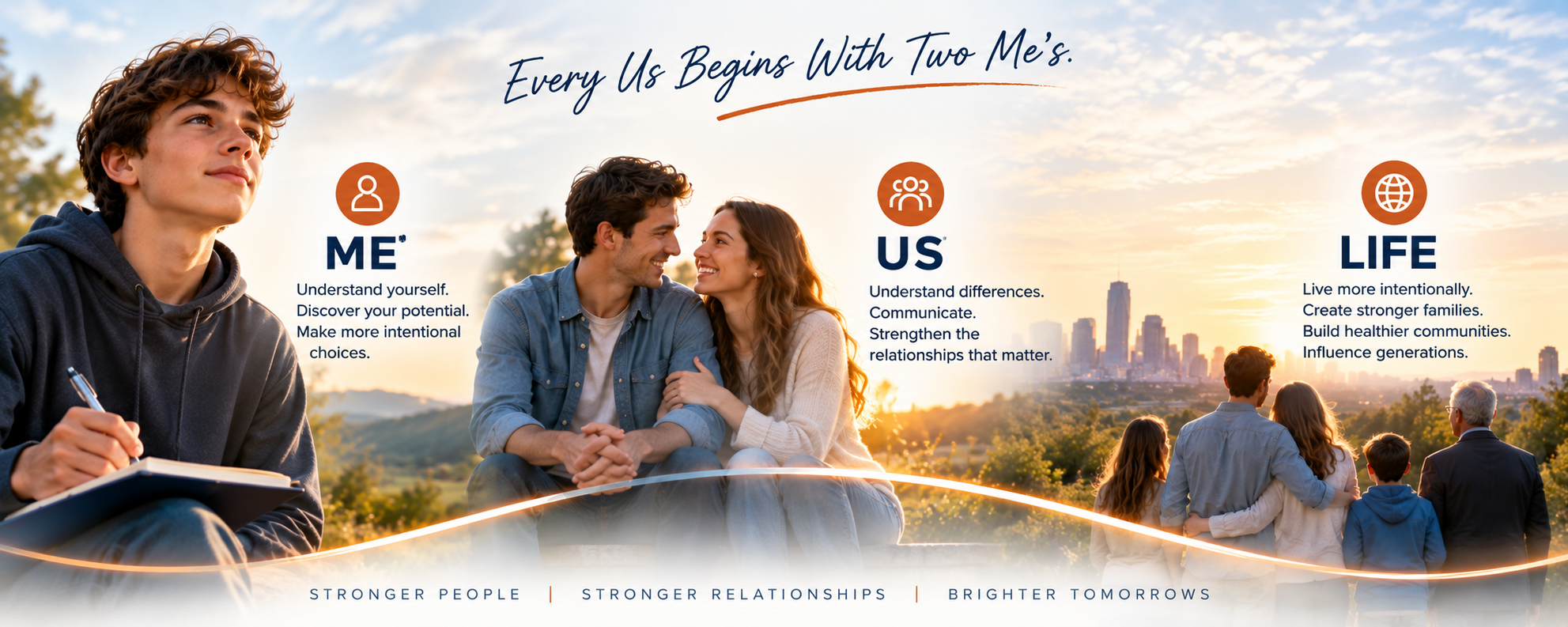 Every Us Begins With Two Me's — understanding yourself, strengthening relationships and living more intentionally.