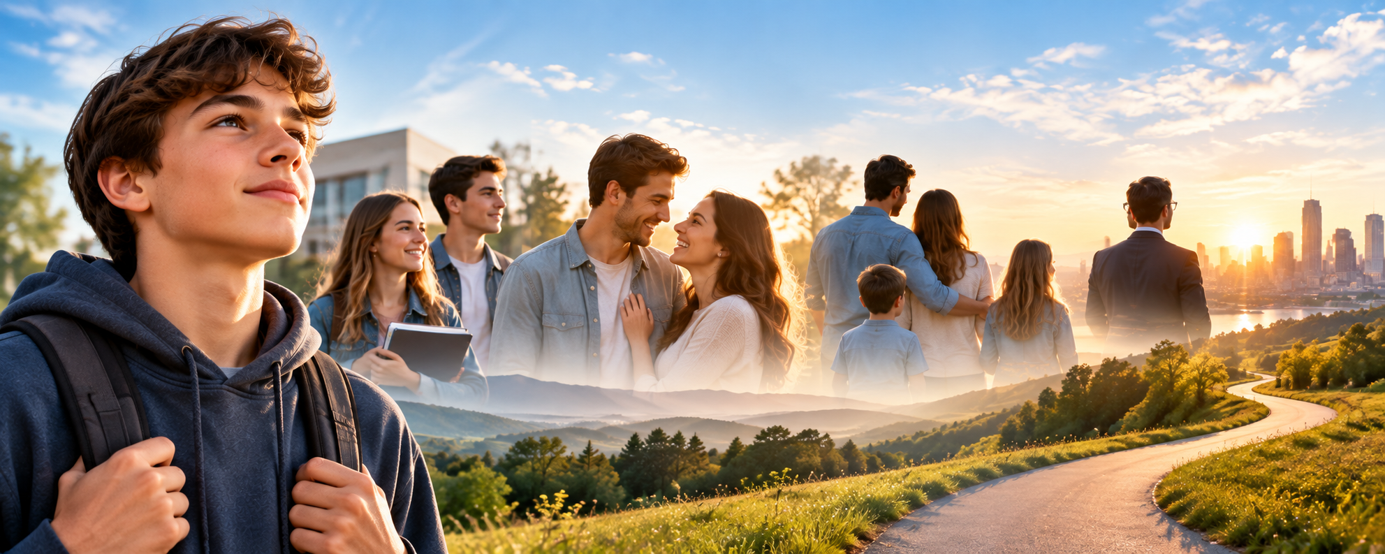 A young person's journey from adolescence through relationships, family and adult life.