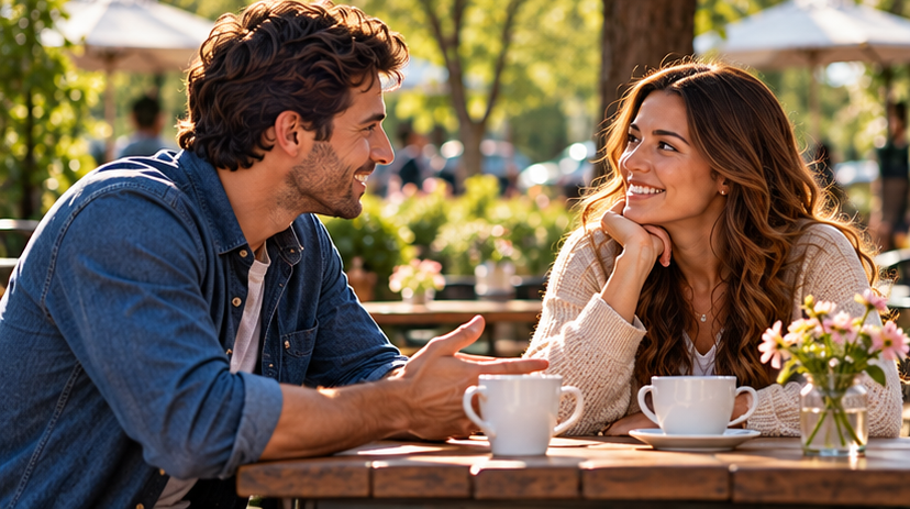 Couple having a meaningful conversation together