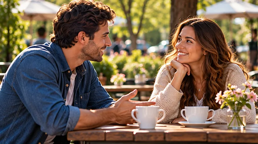 Couple having a meaningful conversation together