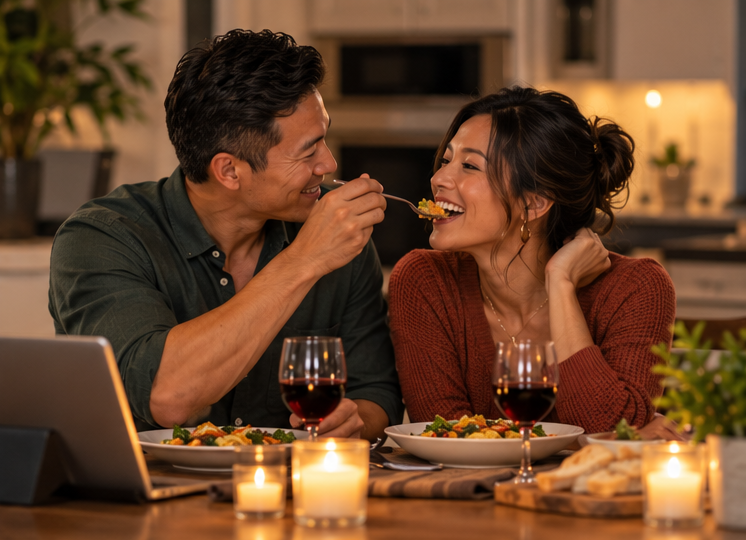Married couple enjoying a romantic date night together