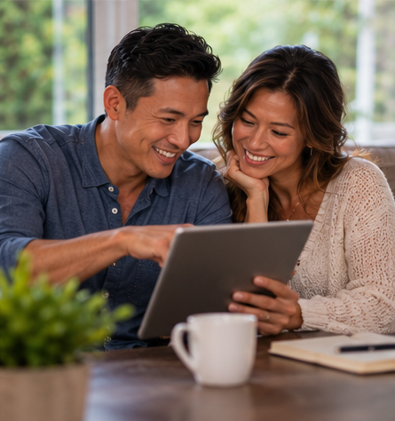 Married couple learning and discovering together